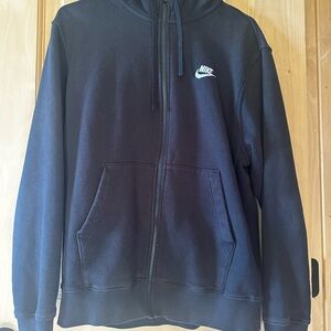 Nike Black Hoodie with White Tag and Logo